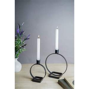 Support de bougie minimaliste rond en métal, centre de table élégant en fer forgé pour mariages, dîners et décoration d'hôtels - Product Image 1