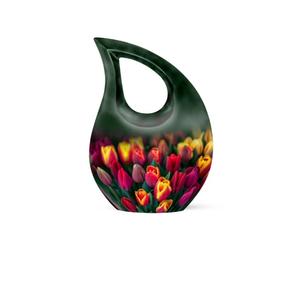 Urna Funeraria Decorativa de Aluminio con Forma de Lágrima, Mini Urna de Recuerdo para Cenizas de Adultos, con Diseño de Flor, en Oferta - Product Image 1