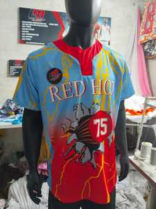 Long Mission Custom Basketball Jersey Men's <b>Red</b> <b>Hot</b> 75 Sublimated Print Quick Dry Short Sleeve Regular Fit All Seasons Apparel - Product Image 2
