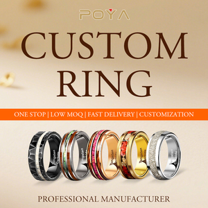 Bague en carbure de tungstène avec incrustation d'os de dinosaure et de feuille d'or, alliance biseautée pour femmes et hommes, bijoux de luxe anciens en gros - Product Image 6