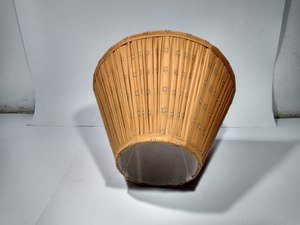 Pantalla de Lámpara de Tela Plegada Marrón, Forma de Campana, Estilo Tradicional, Accesorio de Lámpara Hecho a Mano - Product Image 2