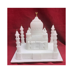 Marbre blanc naturel du Taj Mahal avec motif luxueux, design classique fait à la main, couleur blanche, utilisé pour la décoration d'hôtel et les cadeaux - Product Image 3