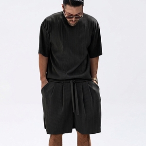 Conjunto Casual de Verano para Hombre, Camiseta y Pantalones Cortos de Tela No Tejida, 2 Piezas, Algodón Jersey de Secado Rápido - Product Image 2