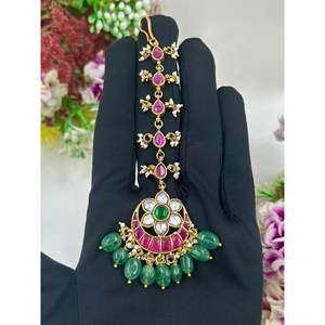 Indian Ethnic Brass Kundan Mang Tika-Casual Artificial Jewellery - Product Image 3