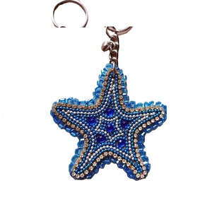 Bohemian Handmade Glass Beads Embroidery <b>Keyring</b> Accessory Durable Handmade Seed Beads Embroidery Keychain with Metal Hook - Product Image 6