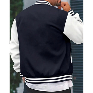 Chaqueta de Béisbol para Hombre, Otoño-Invierno, Estilo Juvenil, Cuello Alto, Cierre de Botón, Moda Casual, Estilo Universitario - Product Image 3