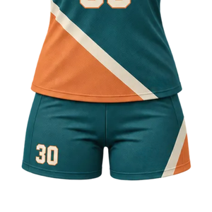 Ensembles de maillots et shorts de football personnalisés pour femmes, col en V, imprimés par sublimation diagonale asymétrique, séchage rapide, uniforme de football, nom et numéro, OEM - Product Image 5