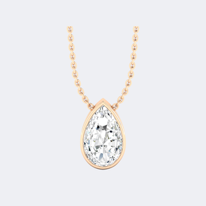 จี้เพชรทรงลูกแพร์แบบฝังขอบ 1.00 กะรัต สำหรับผู้หญิง จาก OBERON JEWELS สร้อยคอแบบโซลิแทร์ ดีไซน์หรูหรา 9K พร้อมใบรับรอง IGI - Product Image 3