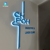 Lettres en relief 3D en acier inoxydable rétroéclairées personnalisées avec fond acrylique givré, lettres lumineuses pour hall d'entrée, réception, bureau, logo mural pour enseigne commerciale