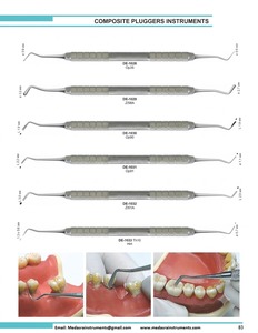 เครื่องมืออุดฟันแบบคอมโพสิตสองด้าน พร้อมที่กดอัลมาลกัม ด้ามจับลายกันลื่น สีเงิน สำหรับการผ่าตัดด้วยมือ ระดับ Class I - Product Image 2