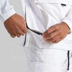Custom Men's <b>White</b> Windbreaker <b>Jacket</b> Hooded <b>Waterproof</b> Lightweight Multi-Pocket Outdoor Anorak Streetwear Techwear Windcoat - Product Image 5