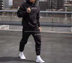 Conjunto de Sudadera con Capucha y Pantalones Deportivos de 2 Piezas para Hombre, Personalizado, Ecológico, 100% Algodón, Felpa de Alta Calidad, Invierno, Talla Grande, Sin Costuras - Product Image 3