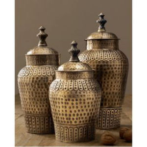 <b>Glass</b> Made Handcrafted Modern Ginger Jar With Lid In Antique Brass Finish Farmhouse Decorative Storage Jar Wedding Decor Urns - Product Image 6