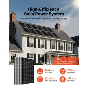 Kit Completo Sistema di Energia Solare 4800W 48V con 12 Pannelli Solari Monocristallini da 400W, Batteria LiFePO4 51.2V 300Ah, Sistema Ibrido 48V 10KW - Product Image 2