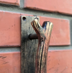 Poignée de portail en fer forgé galvanisé résistant à la rouille, design branche torsadée, installation facile, pour portails de 10 pieds - Product Image 6