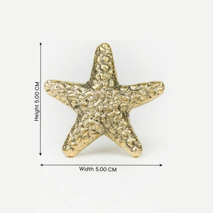 Tiradores de latón hechos a mano con forma de estrella de mar, dorados, para cajones, armarios y puertas de cómodas, India - Product Image 2