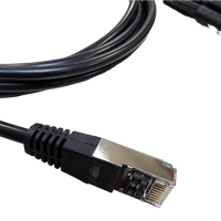 Câble console POS personnalisé RS232 D-SUB 9F vers RJ45, 2 m, noir, montage sur panneau pour traitement audio/vidéo POS/PAD/moniteur