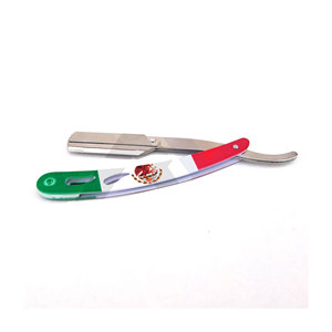 Mexican Flag Handle Barber Straight Cut Throat Shaving Razor Professional Salon <b>Swing</b> Lock Razor for Classic Wet Shaving - Product Image 1
