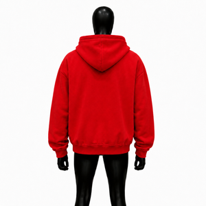 Sudadera con Capucha Oversize Roja Premium Streetwear con Gráficos, Sudadera Unisex de Forro Polar Pesado con Capucha, Estilo Vintage con Tipografía - ¡Oferta! - Product Image 2