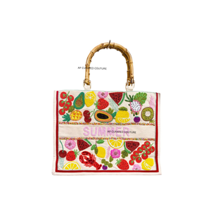 Bolsos de lona con cuentas hechos a mano, diseño veraniego duradero con estampado de leopardo, personalización disponible. - Product Image 5