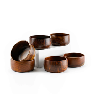 Bol à glace en bois d'acacia, prix abordables, finition élégante pour les occasions festives, bol de service en bois pour les collations, les salades et les fruits - Product Image 3