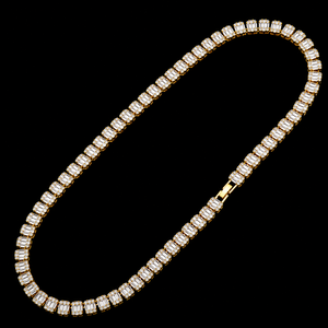 Trendy Baguette and Round Cut Moissanite <b>Statement</b> <b>Necklace</b> 925 Silver Silver Plated Channel Setting Unisex Luxury Party Jewelry - Product Image 6