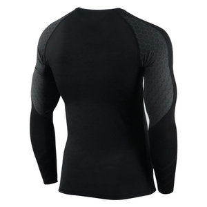 Custom Compression Shirt OEM Polyester Spandex Fabric Quick Dry Gym Fitness Sports <b>Base</b> <b>Layer</b> Manufacturer Supplier Worldwide - Product Image 3