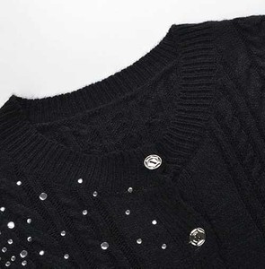 Cardigan respirant à col en V pour homme avec boutons perlés, motif losanges tricoté, pull de luxe pour soirée, tricot de luxe pour l'Europe - Product Image 4