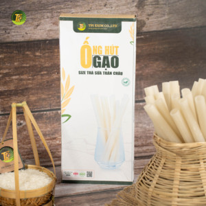 Pailles en riz vietnamien sans plastique durables et compostables – Outils de boisson simples et biodégradables - Product Image 2