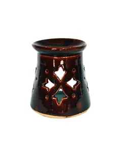 Marokkaanse Parfum Brander, Handgemaakte En Handgeschilderde Vintage Aardewerk Olie Diffuser Multicolor Wierookbrander Aardewerk Marrakech.