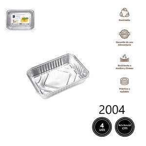 Contenedor Desechable de Papel Aluminio 18.7 X 13.4 X 3.3 cm, Bandeja de Aluminio para Almacenamiento y Transporte - Product Image 3