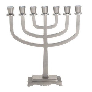 Ménorah moderne en or et argent à neuf branches, porte-bougie décoratif pour Hanouka - Product Image 3