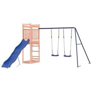 Juego de juegos al aire libre de madera de abeto Douglas azul macizo con columpios grandes de polipropileno - Product Image 2