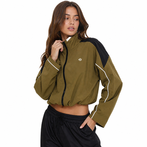 Chaqueta Deportiva Corta de Nailon para Mujer, con Paneles en Contraste, Estilo Urbano, Logotipo Personalizado, Ligera, Estilo Y2K, para Hombre - Product Image 1