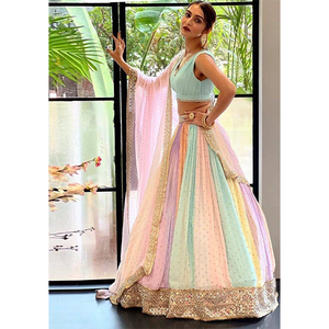 Elegant Design <b>Top</b> Quality Best Collection of Wedding Wear Indian Clothing Georgette Lehenga Choli for Women at Low Price - Product Image 1