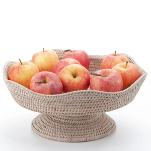 Vietnam Handmade Handwoven Rattan Fruit Bowl Round Wicker Serving Tray Natural Boho <b>Table</b> Centerpiece Decor Supplier - Product Image 2