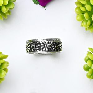 Anvika Gems and Jewels Men's 925 Sterling Silver Vintage <b>Adjustable</b> Toe <b>Ring</b> Flower Design Wedding Anniversary Gift Jewelry - Product Image 2