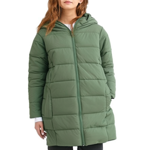 Women's New Arrival Hooded Winter Long Sleeve Casual Puffer Jacket Fashionable Windproof Cotton Knitted Fabric <b>Parka</b> - Product Image 3