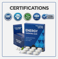 Energie-Kaugummi mit Koffein Minzgeschmack Funktionaler Kaugummi OEM Private Label Zuckerfreie Energie-Kaugummi-Tabletten