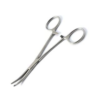 Pinzas Curvas de Precisión Kelly, Acero Inoxidable Plateado, Pinzas de Bloqueo Manual, Certificación CE Clase II para Uso Médico y Dental - Product Image 2