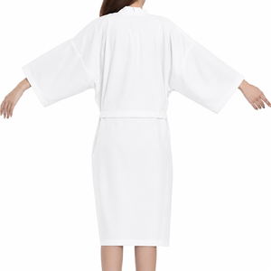 Cape de coiffure blanche style kimono avec manches pour salon et spa, imperméable et anti-décoloration, pour coiffeur et barbier, logo personnalisé - Product Image 4