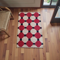 Tapis d'appoint moderne abstrait en jute fait main |   Tapis de salon antidérapant, écologique, antibactérien, à poils ras, adapté aux animaux domestiques, tissé à la main