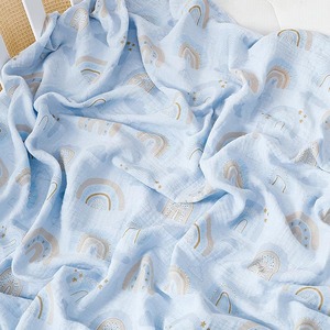 Manta de algodón con estampado celestial, suave y agradable para la piel, manta para envolver al bebé - Product Image 4