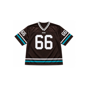 Maillot de football américain vintage entièrement sublimé unisexe 100 % polyester avec impression de numéro personnalisée, col en V, haut de sport, vente en gros OEM en vrac - Product Image 3