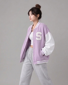Chaqueta Varsity Personalizada al por Mayor para Mujer, Chaqueta Bomber de Béisbol Universitaria de Primera Calidad, Ropa Casual Urbana OEM - Product Image 5