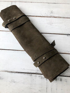 Organisateur de couteaux de chef en cuir véritable style vintage, protection anti-odeur, robuste et durable, étui de rangement de cuisine LSKR-0018 - Product Image 6