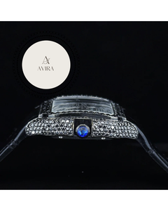 Black Iced out Wholesale Supply Leather Bling Dial Moissanite Diamond <b>Watch</b> for Retail and Resale Available at factory price - Product Image 2