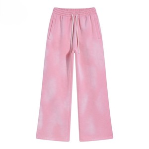 Men's Wide Leg Cotton Sweatpants <b>Elastic</b> <b>Waist</b> Drawstring Side Pockets Casual Autumn Pants - Product Image 5