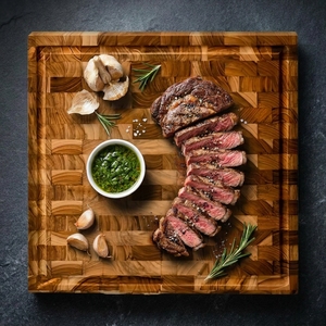 Planche à découper en teck massif, faite à la main, durable, pour boucher, résistante au lave-vaisselle, pour cuisine domestique, vente en gros - Product Image 3