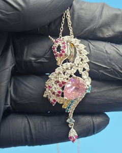 Pendentif Licorne en Moissanite, Breloque Scintillante en Argent 925, Collier Pendentif Bling Bling Style Rappeur Tendance - Product Image 1